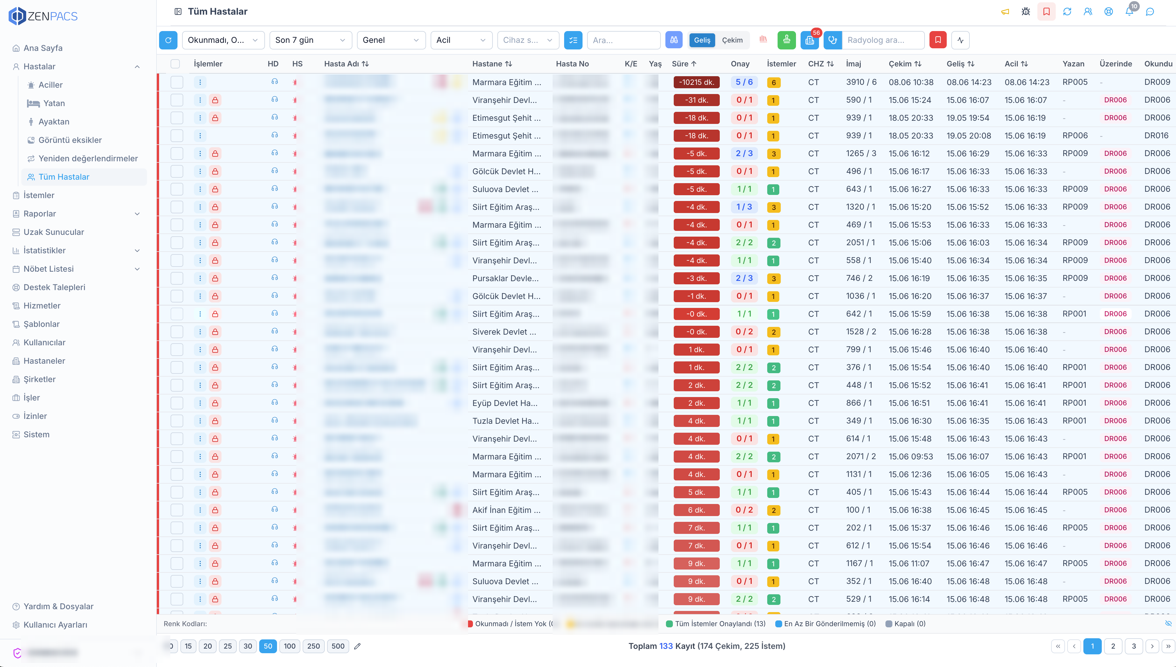 ZenPACS — Liste de travail patients